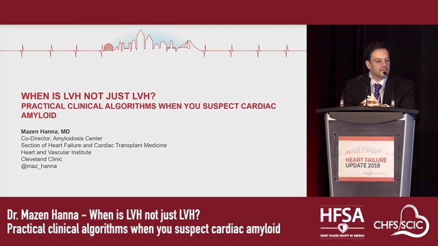 WHEN IS LVH NOT JUST LVH?PRACTICAL CLINICAL ALGORITHMS WHEN YOU SUSPECT CARDIAC AMYLOID